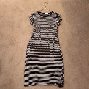 Black and white striped Gap dress